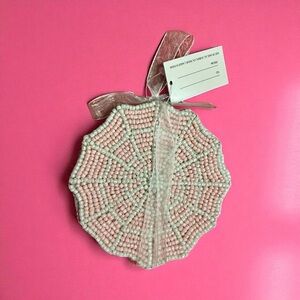 Chic Beaded Pink and White spider web coasters